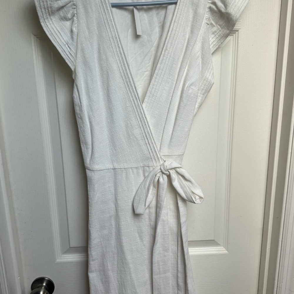 Madewell White Wrap Midi Dress